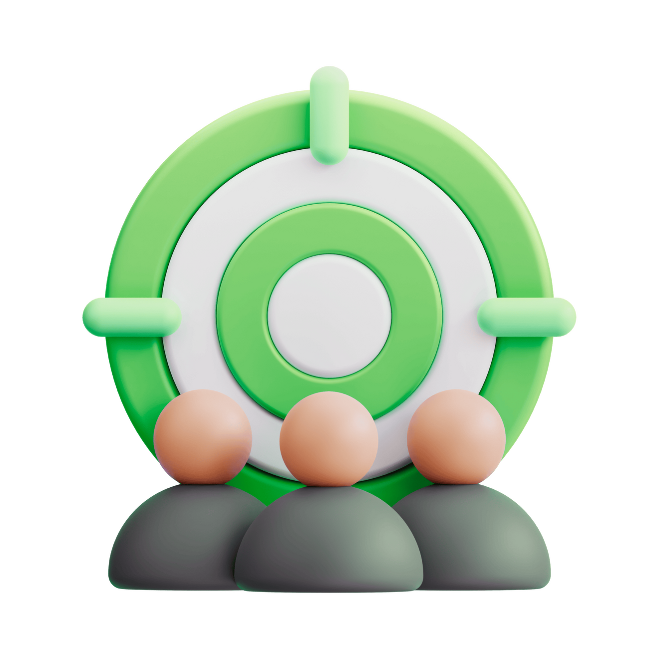 High Precision Lead Intake Target Board with three figures standing in front of it to depict Targeting Leads.